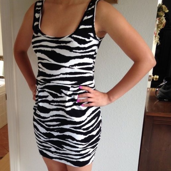 zebra print bodycon dress